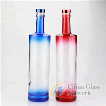 Painted/Spray super flint liquor glass bottles     Painted Glass Bottle     Lint Glass Bottle    Spray Glass Bottle