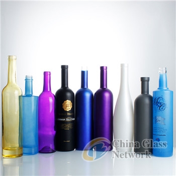 Painted/Spray super flint liquor glass bottles     Painted Glass Bottle     Lint Glass Bottle    Spray Glass Bottle