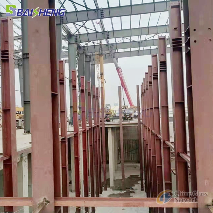 Supporting system of glass melting furnace Glass container production line Fabrication of steel structure