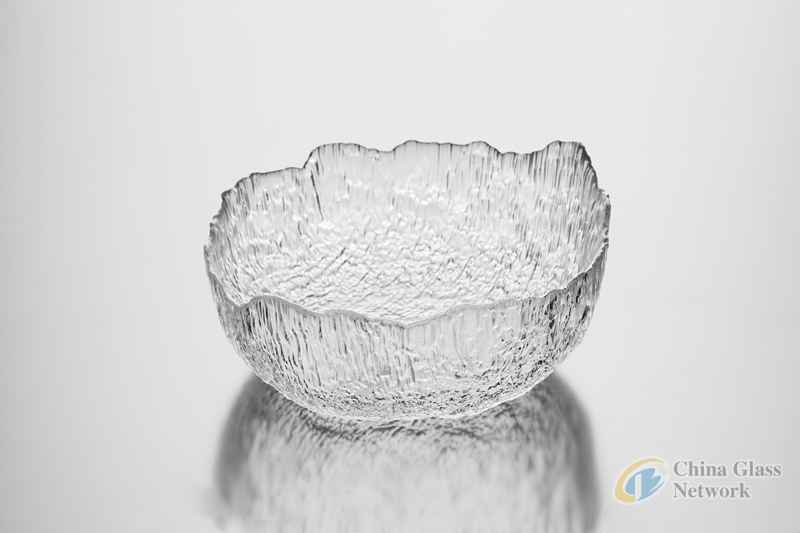 Irregular Crystal Clear Glass Serving Bowls 32 oz Extra Large Salad Mixing Bowl