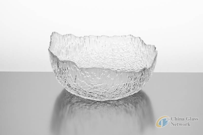 Irregular Crystal Clear Glass Serving Bowls 32 oz Extra Large Salad Mixing Bowl