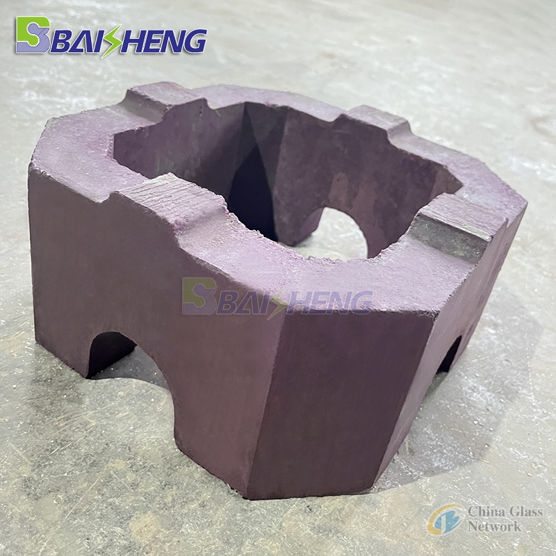 Lattice brick for regenerator of float glass furnace High temperature resistant magnesia brick