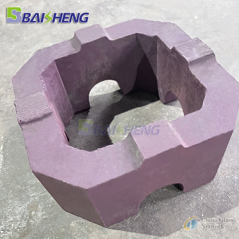 Lattice brick for regenerator of float glass furnace High temperature resistant magnesia brick