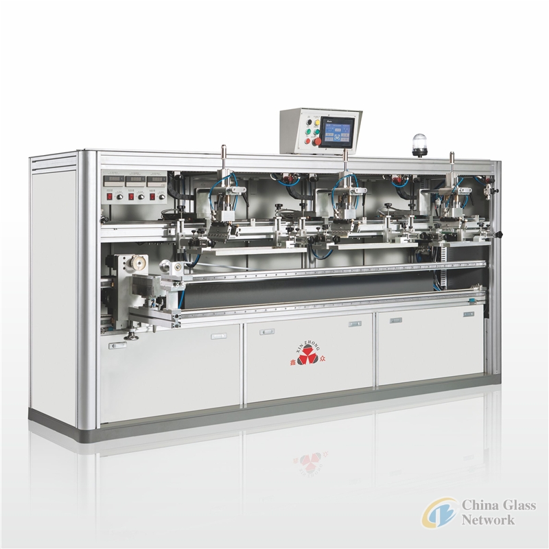 SZD-104 AUTOMATIC MULTICOLOR CERAMIC LINEAR GLASS BOTTLE PACKAGING LINE WINE SPIRIT VODKA GLASS PRINTING MACHINE