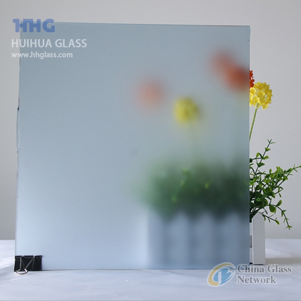 Acid Etched Glass of Crystal Blue for Interior and Exterior Decoration