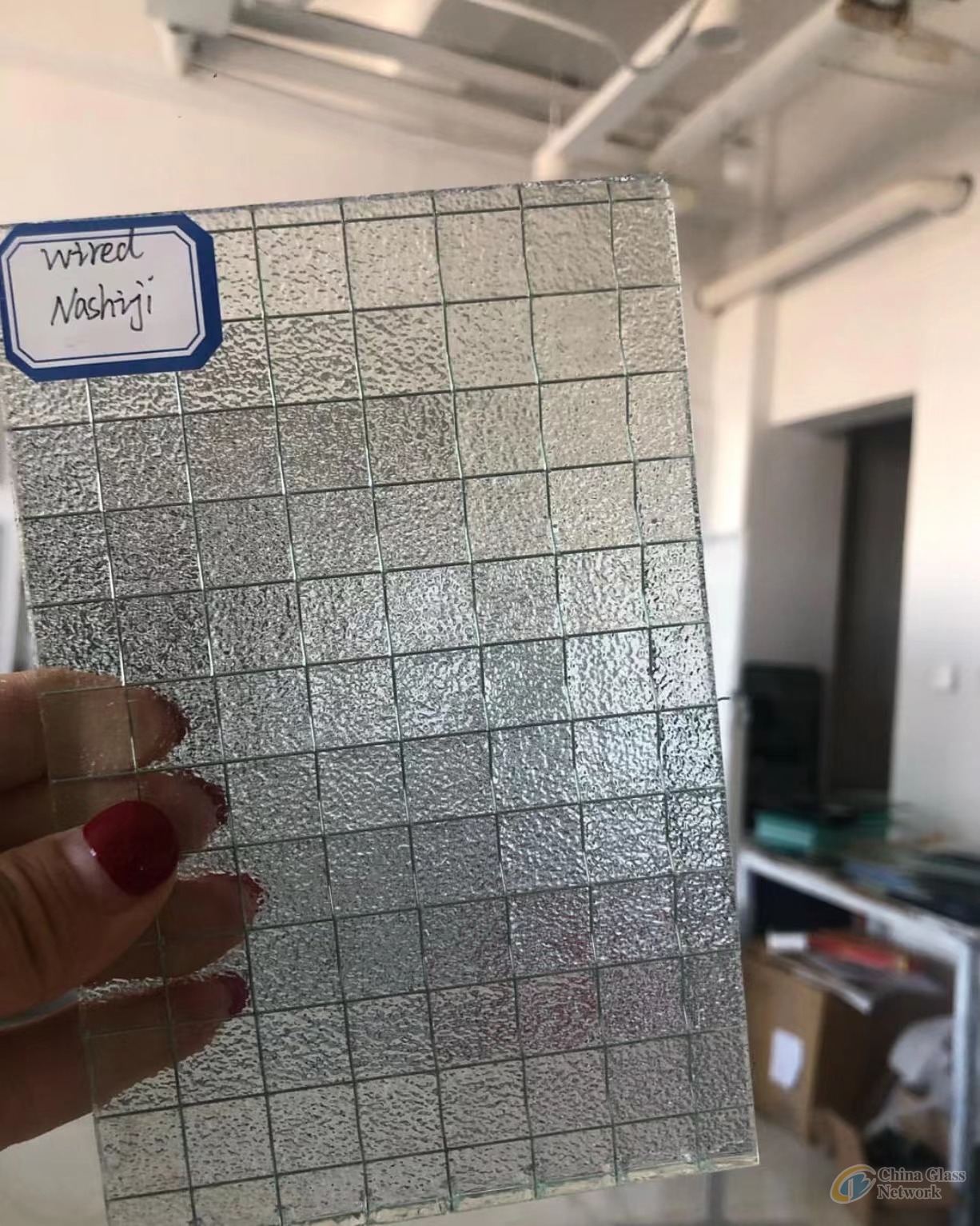 4mm 5mm 6mm Nashiji Wired Mesh Pattern Glass