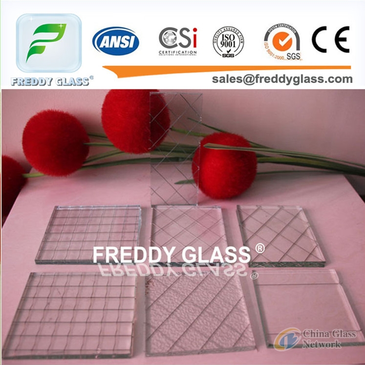 Color Wired Patterned Glass for Fire Retardant With Good Quality