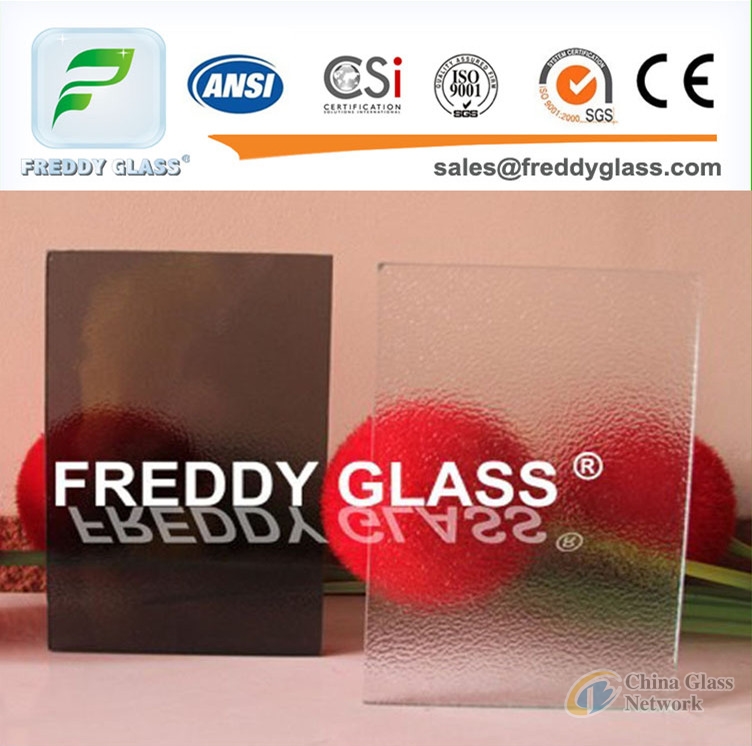 color and transparent pattern glass with customized size 