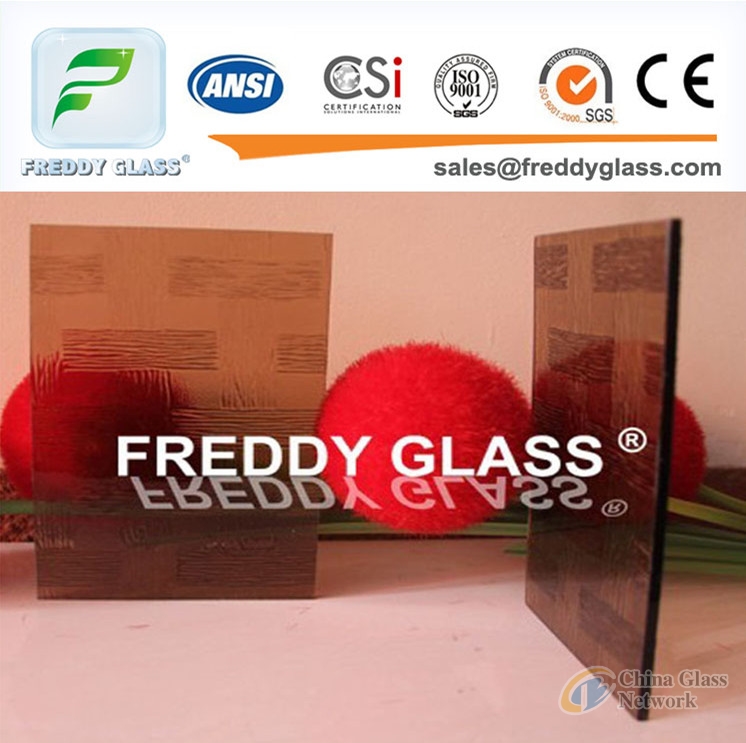 color and transparent pattern glass with customized size 