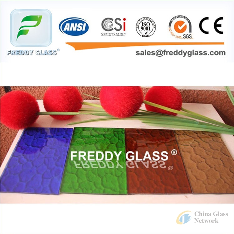 color and transparent pattern glass with customized size 