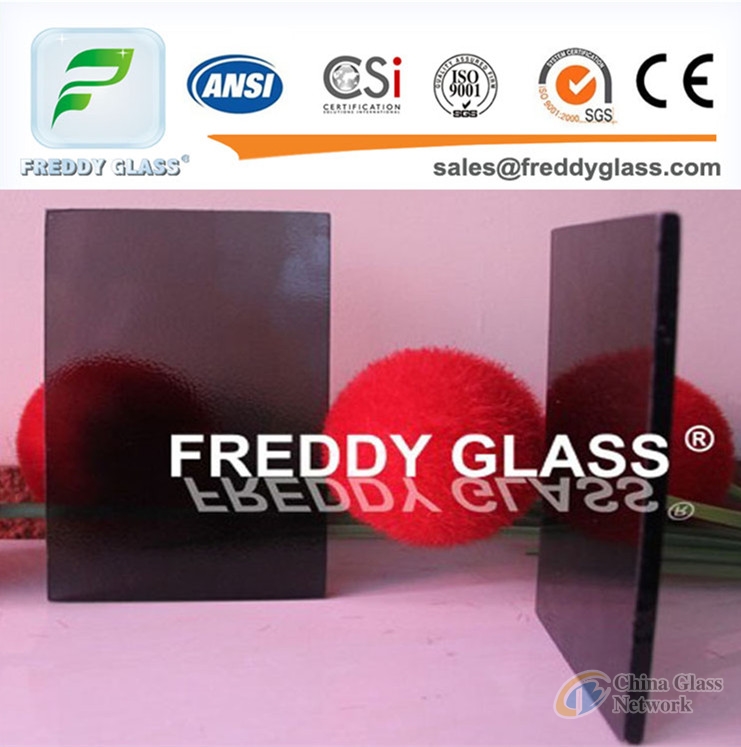 color and transparent pattern glass with customized size 