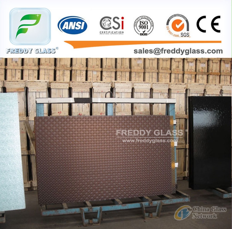 color and transparent pattern glass with customized size 
