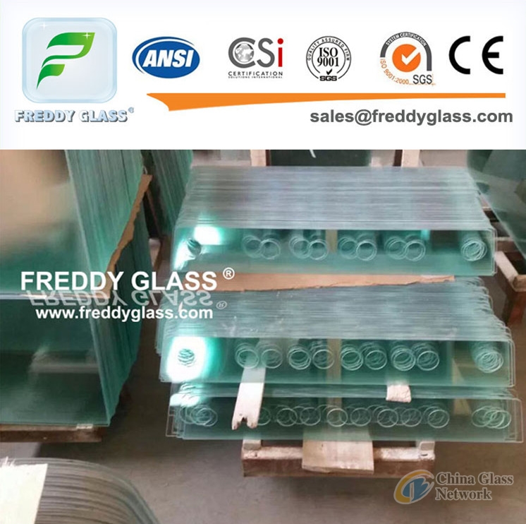 fine polish edge tempered glass with slots and holes
