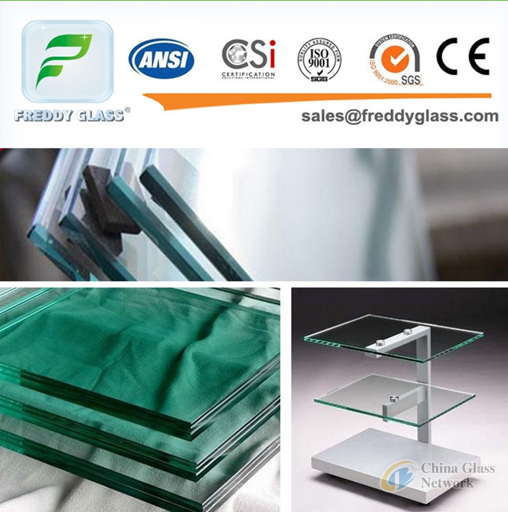 fine polish edge tempered glass with slots and holes