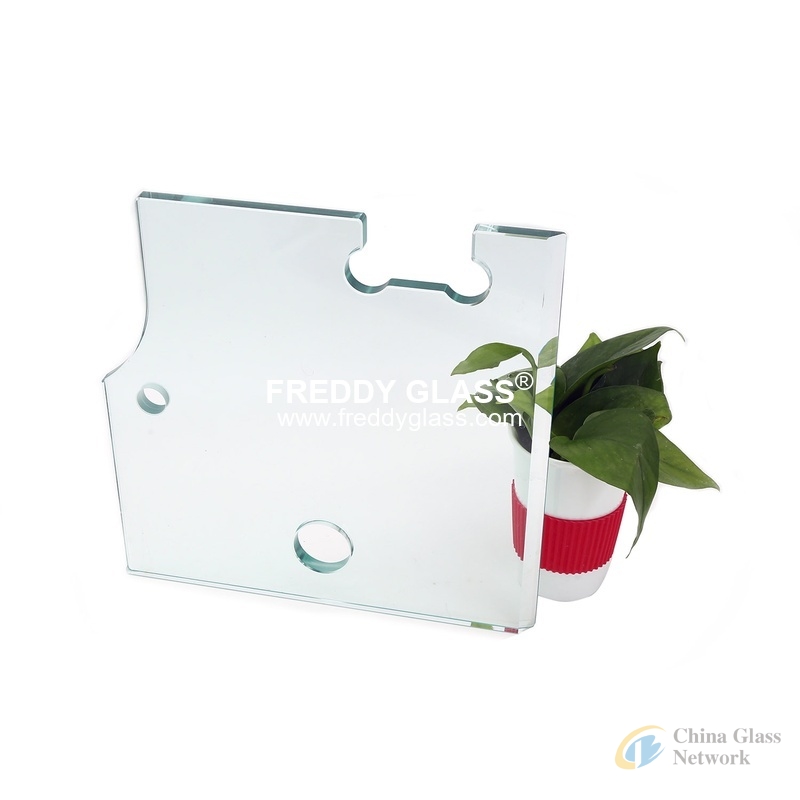 fine polish edge tempered glass with slots and holes