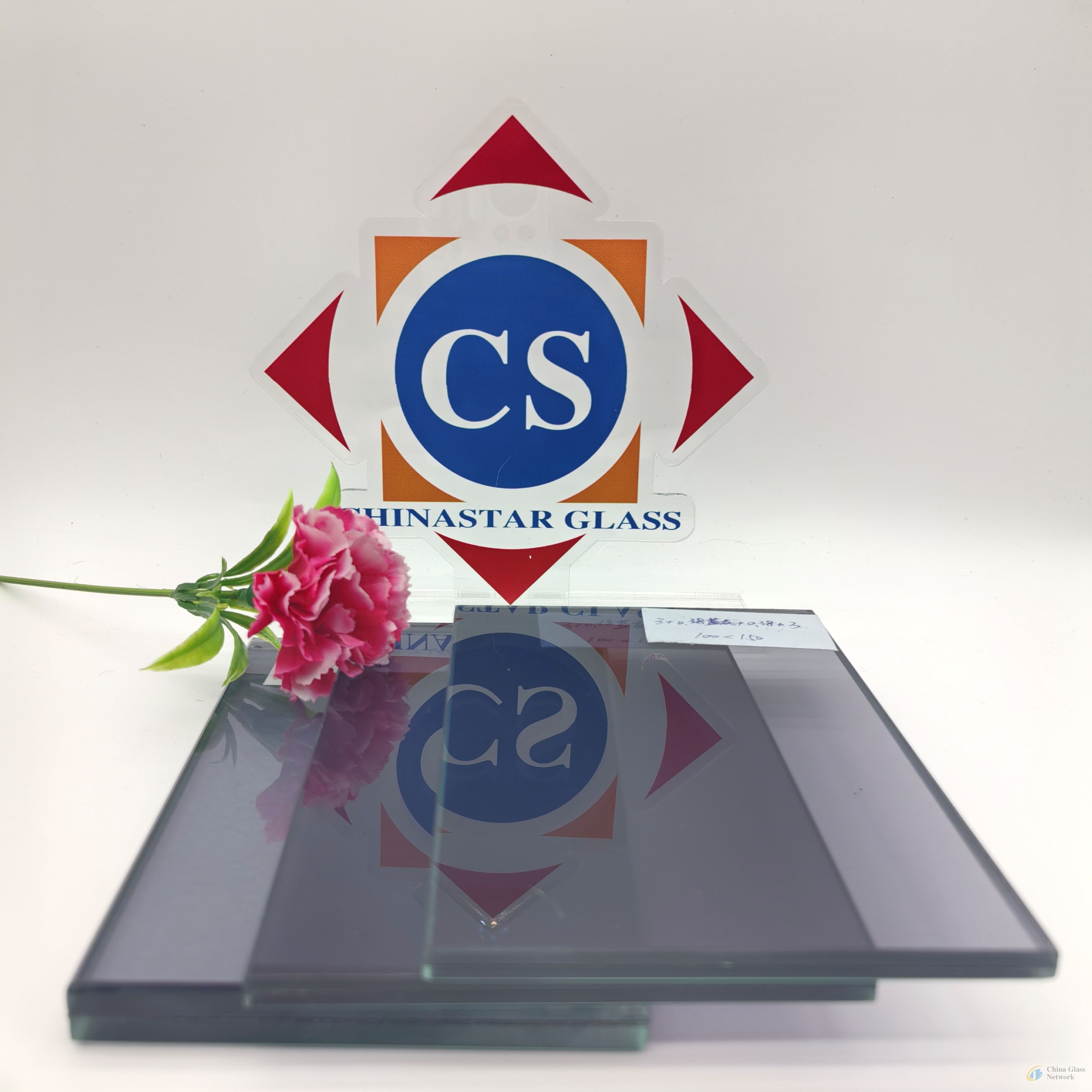6.76mm Blue Grey 2 PVB Laminated Glass for Doors/Windows/Shower/Skylights