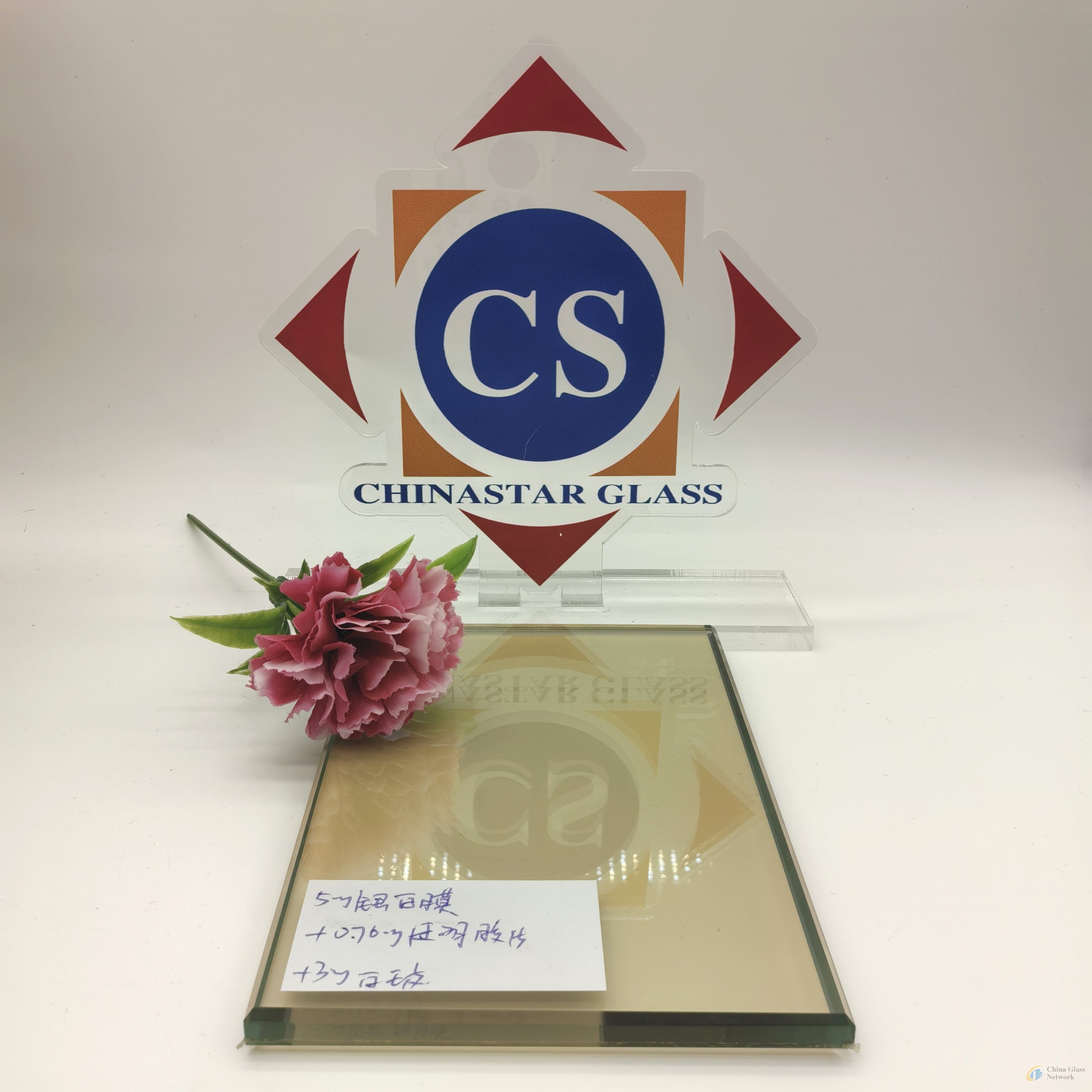 8.76mm Silver-White Reflective Laminated Glass for Doors/Windows/Shower/Skylights