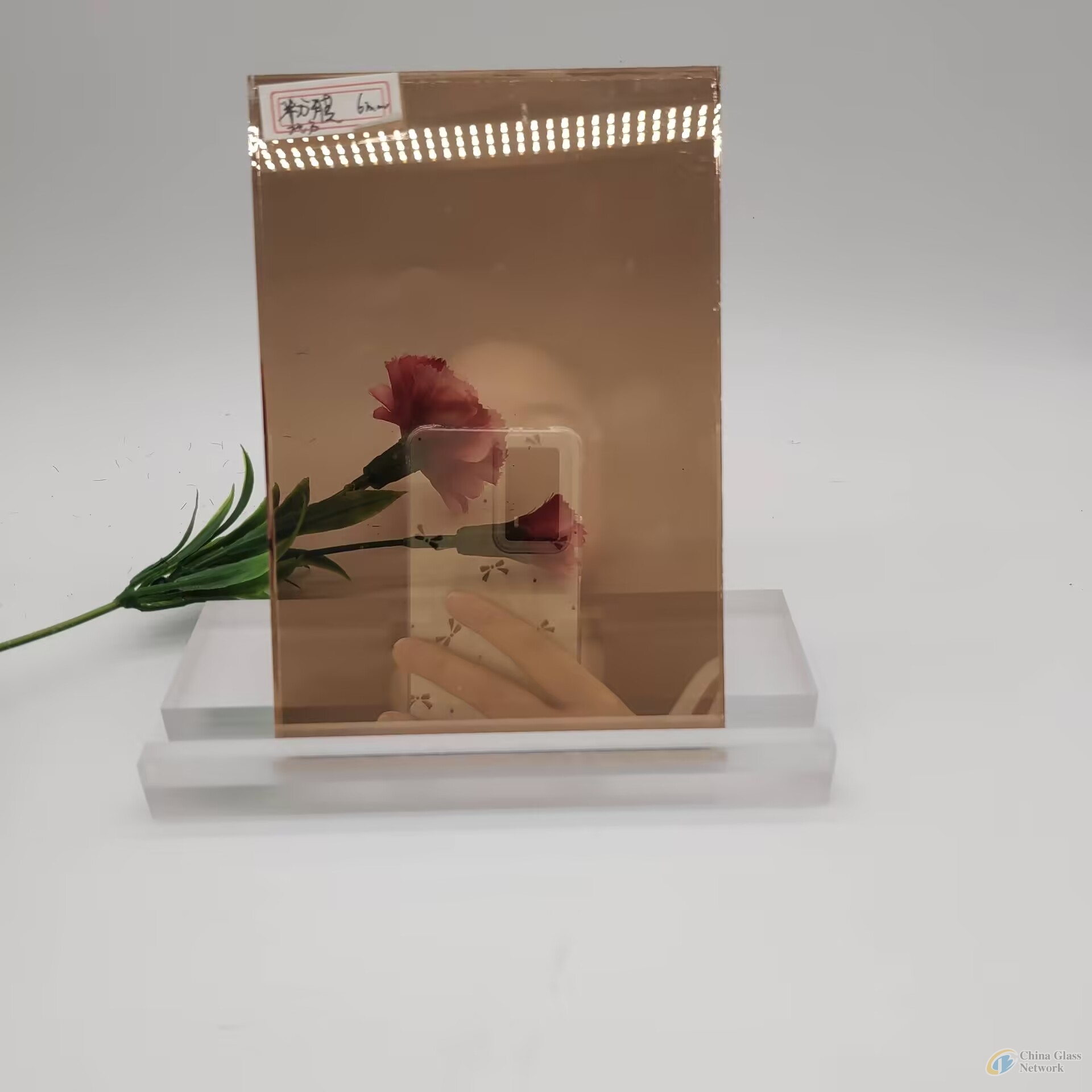 5mm Pink Reflective Glass for Decorative/Furniture/Architecture/Window