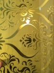 Deep acid etched mirror --bright and yellow