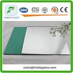 clear aluminum mirror double coat, 3mm green back aluminum mirror