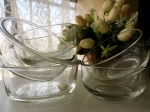 Glass bowl without pattern