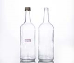 1L round glass whisky bottle with screw cap