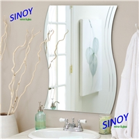 B&Q supplier SINOY 4mm Modern wavy shaped mirror glass for home decor