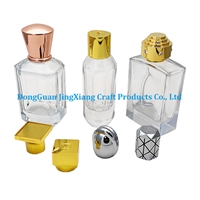 Luxurious Zamac Perfume Packaging Roung Caps Rose Gold Plating Zamac Perfume Covers Match 75ml 100ml Square Round Polish Finish Glass Perfume Empty Bottles