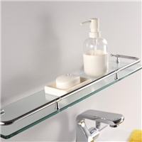 Glass Shelf Bathroom Storage Organizer Shelf with 6mm-Thick Tempered Glass Rustproof