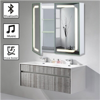 Hotel Hospitably Wall Mounted Hotel Bathroom LED Illuminated Mirror Cabinet Home Decorative Furniture Medicine Cabinet