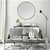 Metal Framed Wall Mirror for Bathroom Decorative Wall Mounted Mirror Clean Vanity Makeup Dressing Cosmetic Mirror for Living Room Entryway and Bedroom