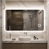 Light dressing up mirror Luxury bath furniture Rectangle illuminated Backlit Vanity Led mirror with Magnifier