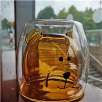 Made in China creative Bear cartoon coffee cup transparent built-in handmade glass