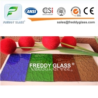 color and transparent pattern glass with customized size 